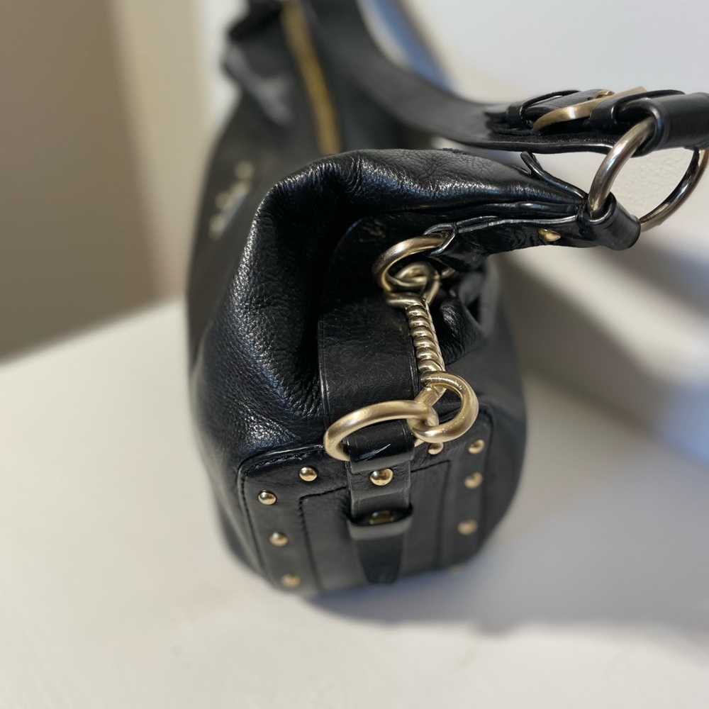MICHAEL KORS black leather handbag with gold hardware - Picture 4 of 7